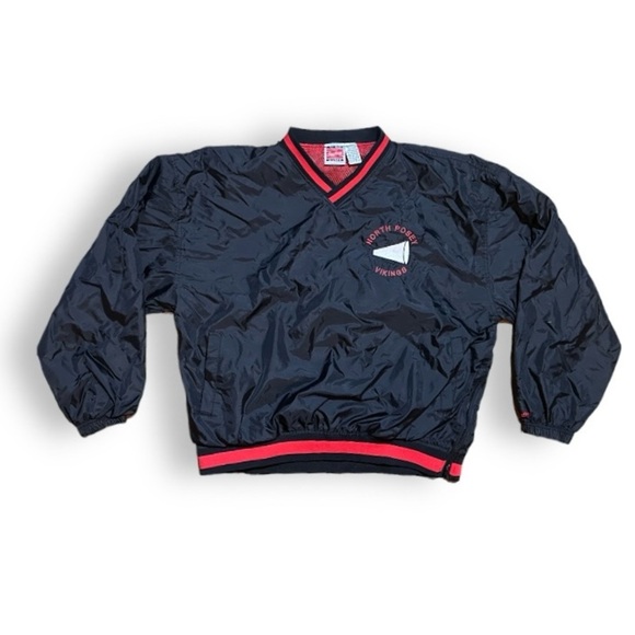 Vintage 90s/Y2K Rawlings Black Cheerleader Pullover Windbreaker Jacket Sporty - Picture 1 of 13